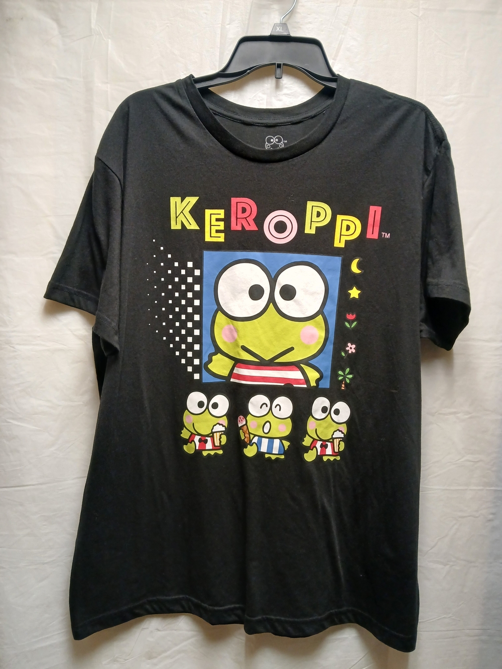 Keroppi By Sanrio Mens Black Graphic Tee